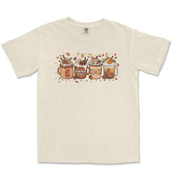 Pumpkin Spice Latte Fall Drink T-Shirt - Picture 2 of 4